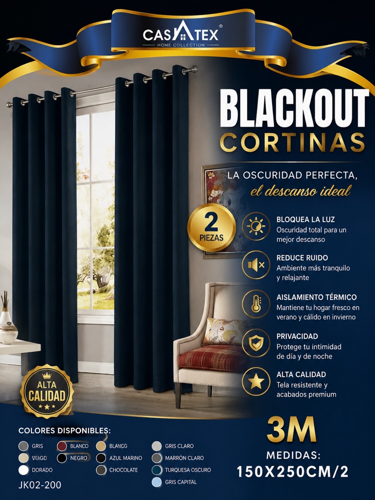 Casatex blackout cortinas 3M