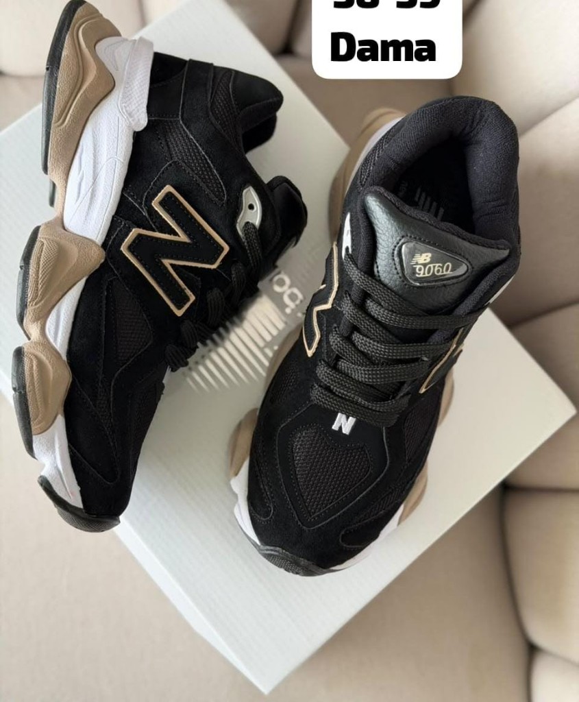 New balance negro con marron