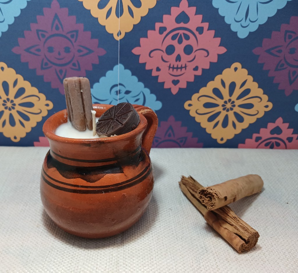 Velita jarro chocolate con raja canela
