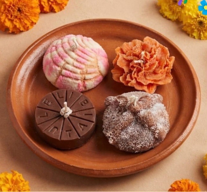 Kit Pan de muerto, flor, concha, chocolate