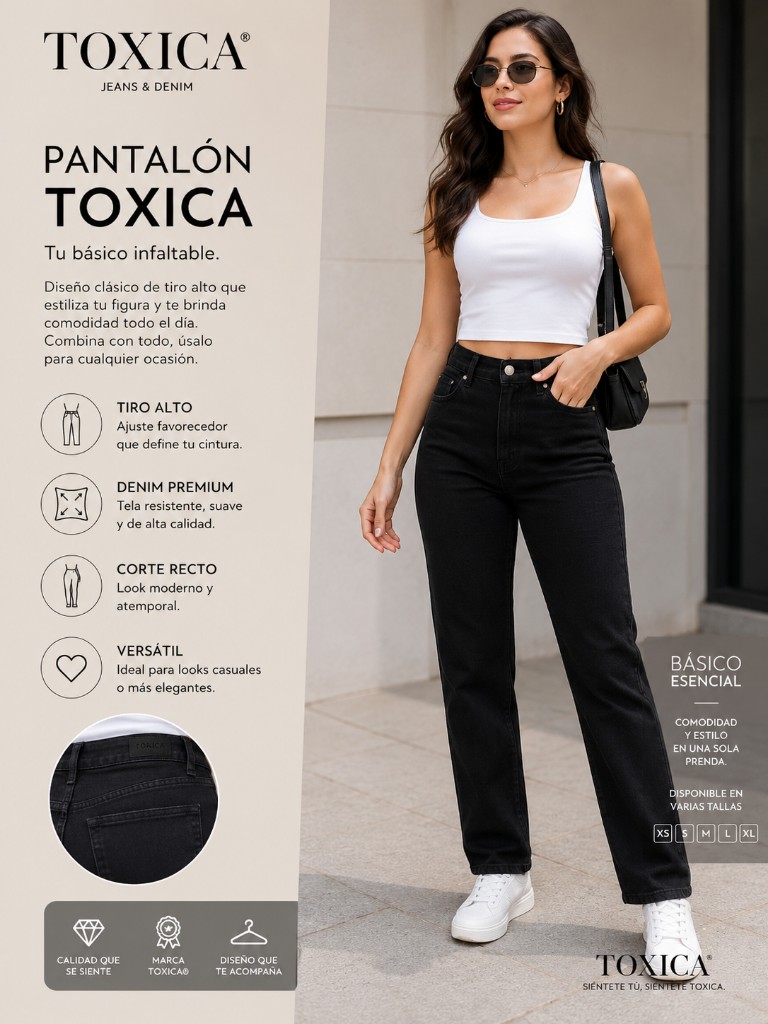 Toxica pantalón negro