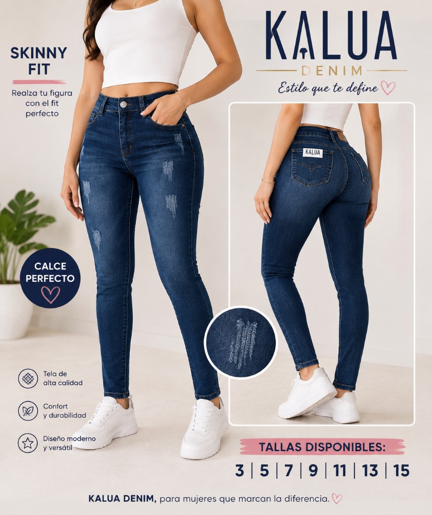 KALUA Denim jean skinny azul