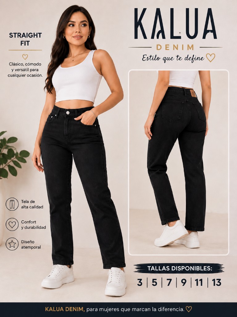 KALUA Denim jean negro