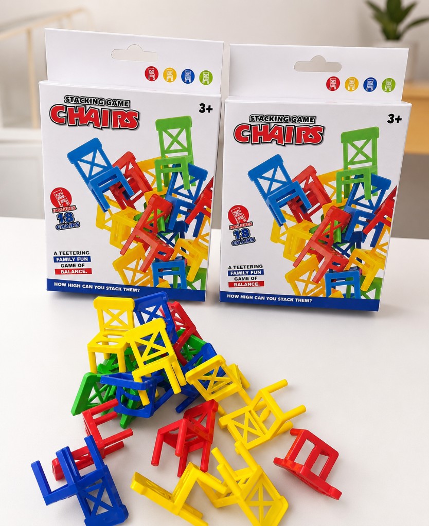 JUEGO DE EQUILIBRIO, SILLITAS APILABLES
