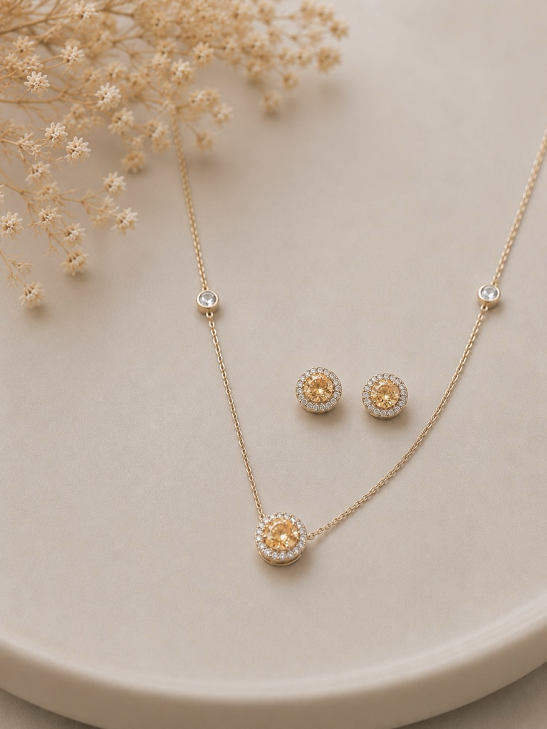 Conjunto Round Citrino