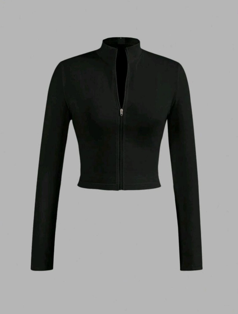 Chaqueta corta en tela rib