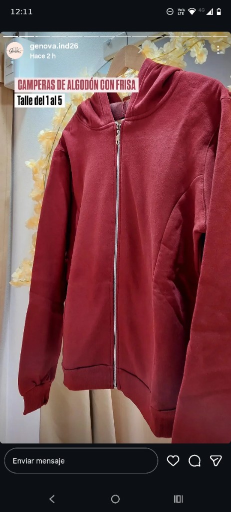 Campera bordó frisa