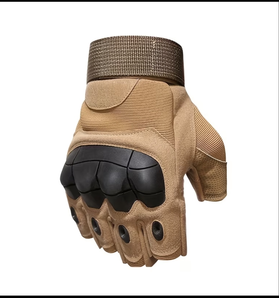 Guantes biker beige