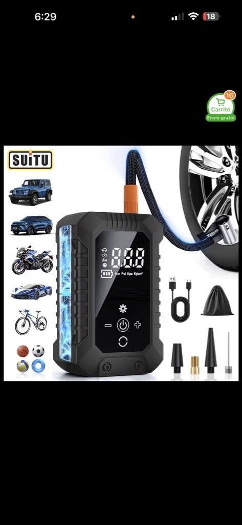 SUITU compresor negro portable