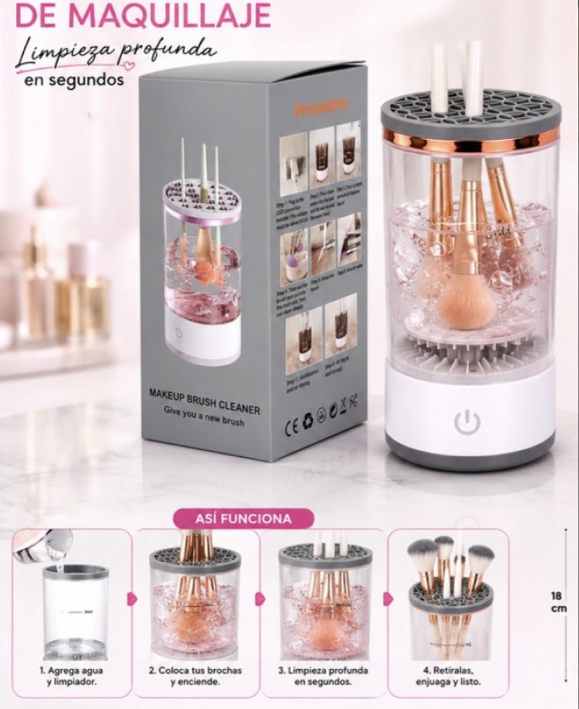AC-225 - MAQUINA PARA LAVAR BROCHA DE MAQUILLAJE