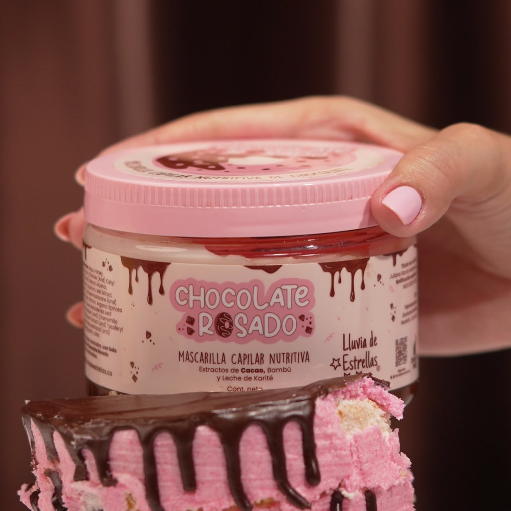 Lluvia de Estrellas Chocolate Rosado mascarilla capilar