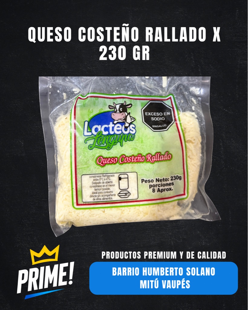 queso costeño rallado 230g