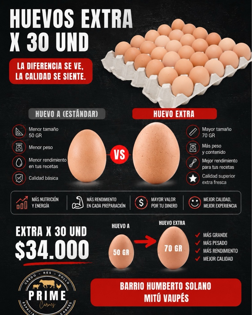 Huevos extra x30