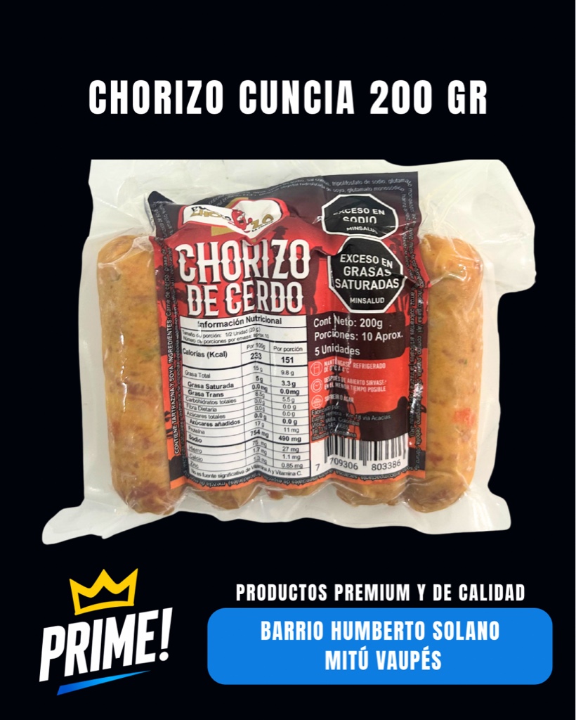 chorizo minicuncia de cerdo 200 g