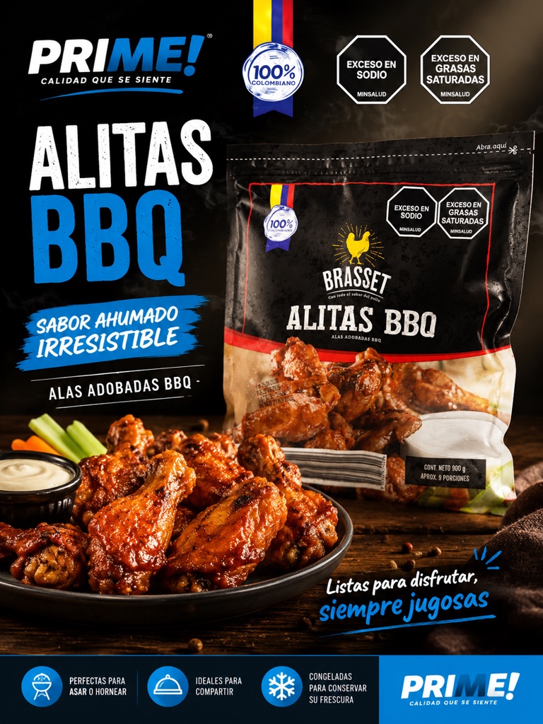Alitas adobadas BBQ kilo