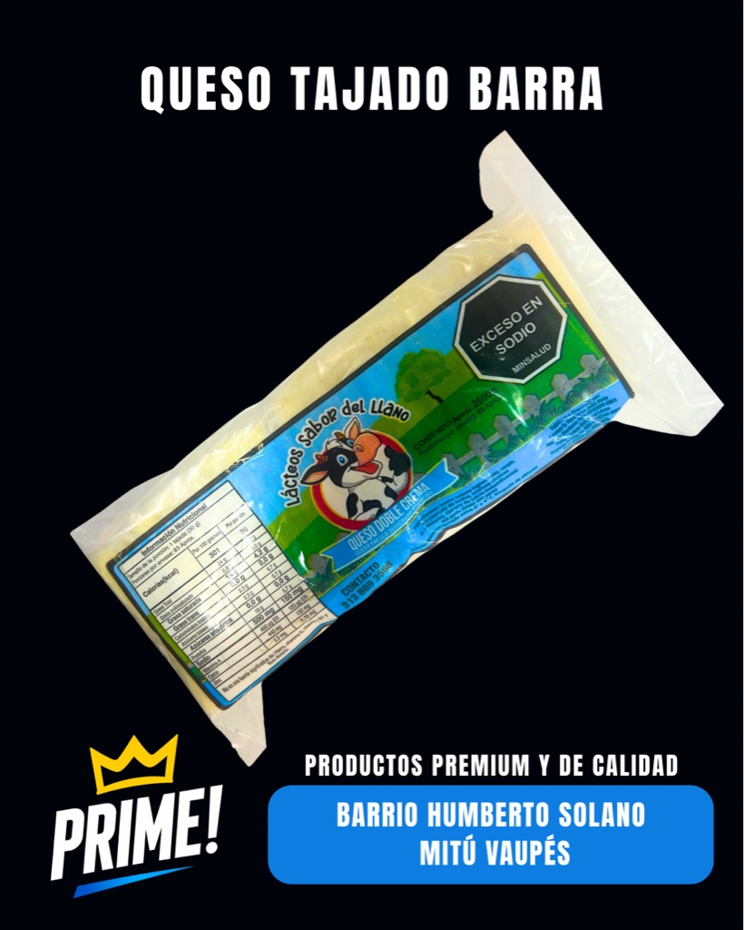 Queso tajado barra 2.5 kg