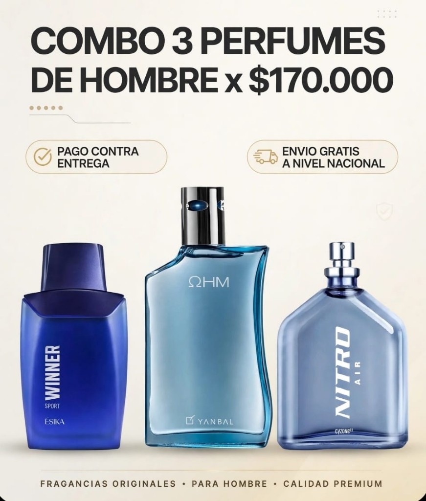 Combo 3 perfumes: Winner Sport+Ohm+Nitro Air