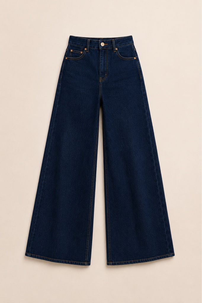 Jeans Wide Leg Azul Oscuro