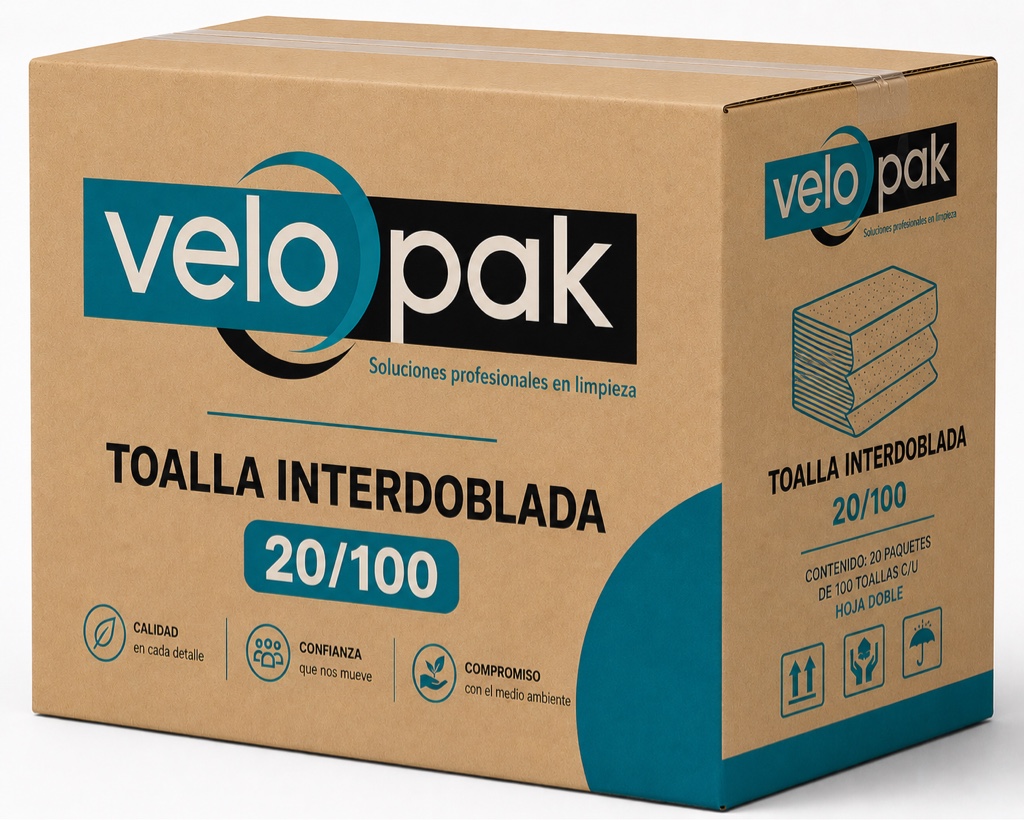 CB002 TOALLA INTERDOBLADA VELOPAK 20/100