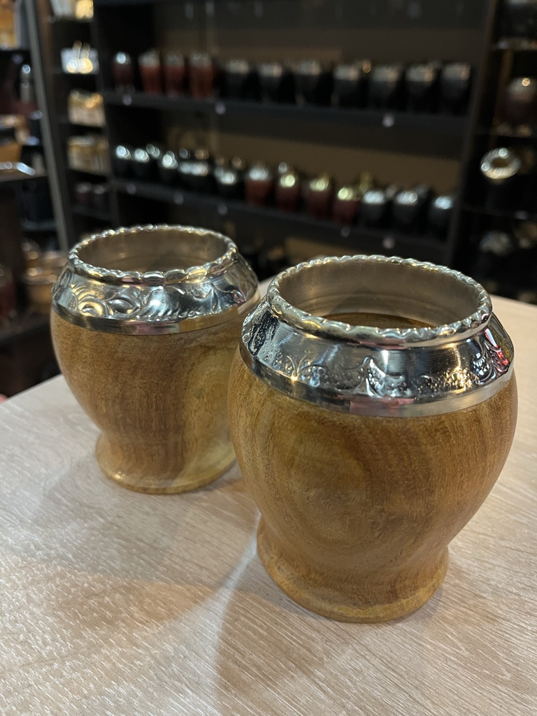 mate torpedo de algarrobo con virola de alpaca cincelada