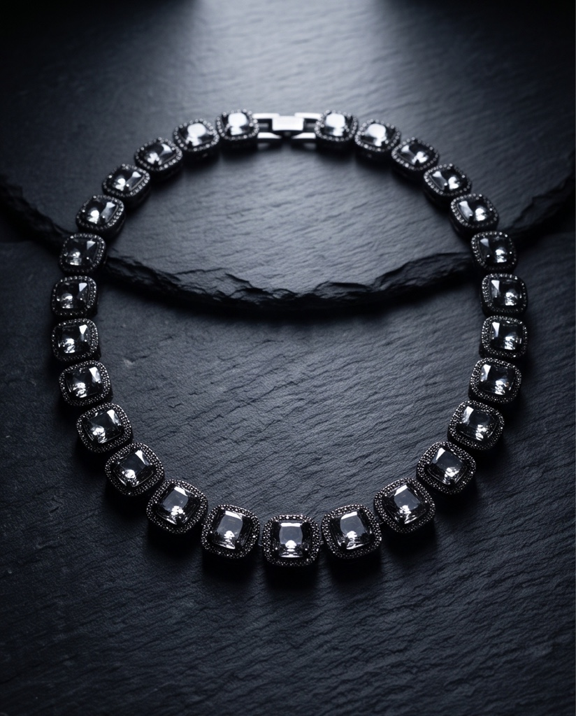Cadena cubana negra obsidiana imperial