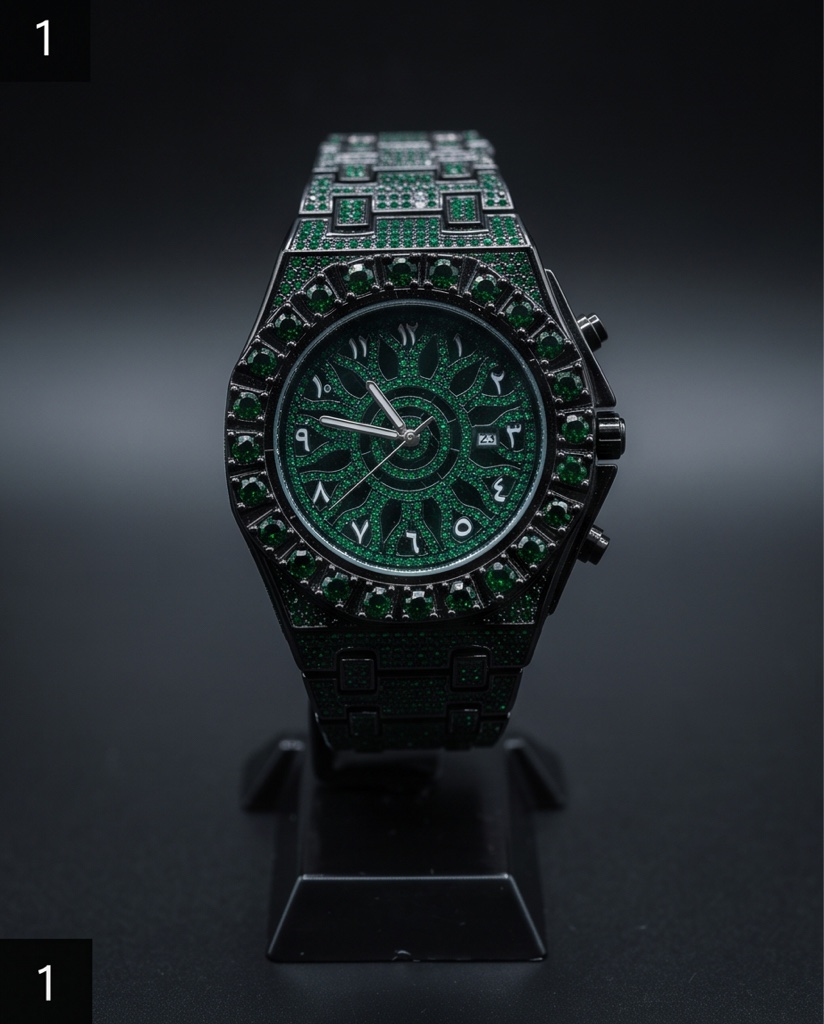 Reloj cubano verde caja redonda edición premium