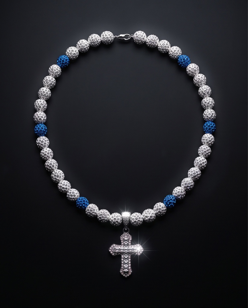 Cadena Rosario Zafiro Celestial