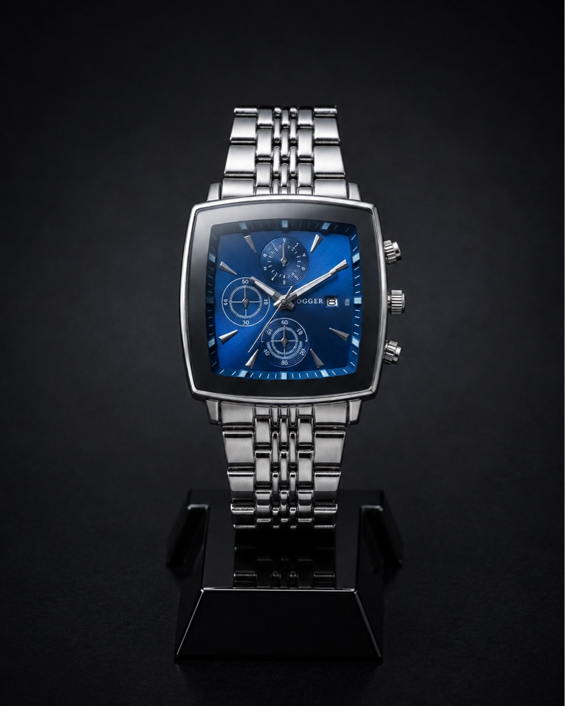 Reloj Blogger cronografo plateado azul