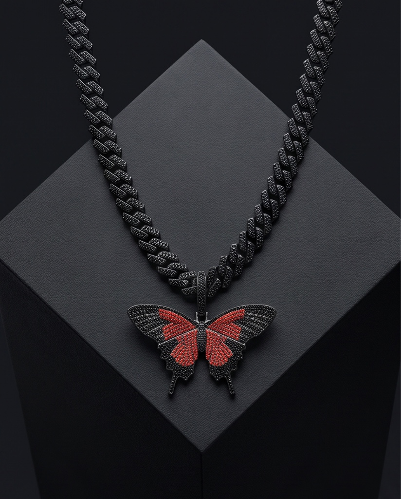 Cadena Mariposa Ébano Carmesí