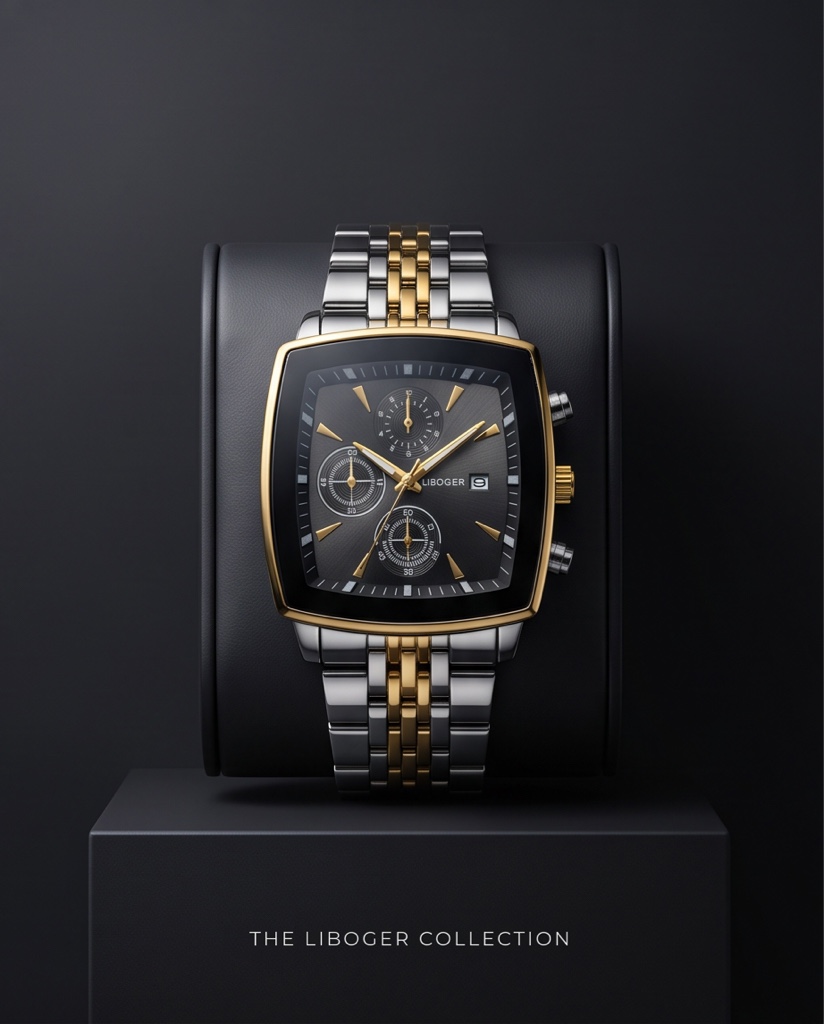 Reloj Blogger cronografo plateado negro