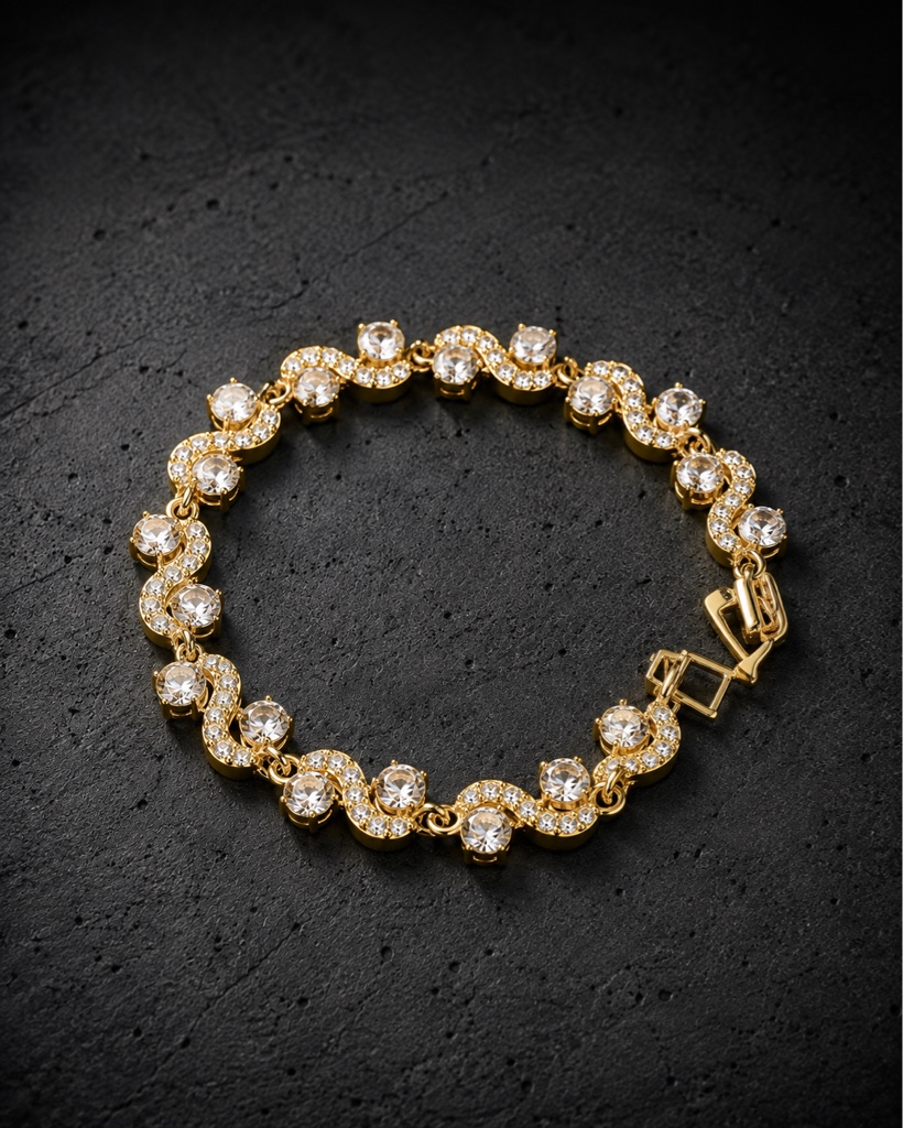 Pulsera Dorada Encanto Cristal