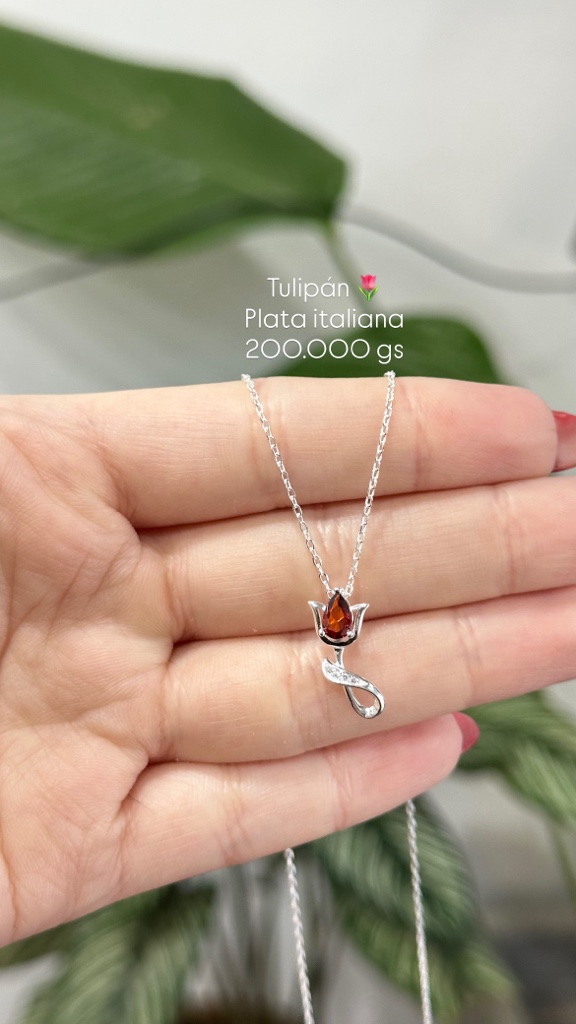 collar tulip de plata