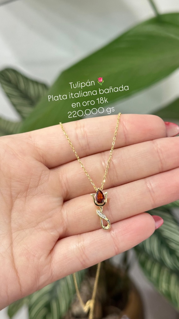 collar tulipan bañado en oro