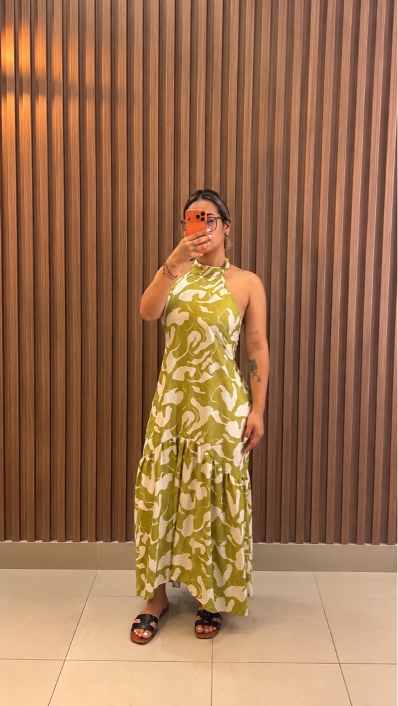 Vestido verde estampado