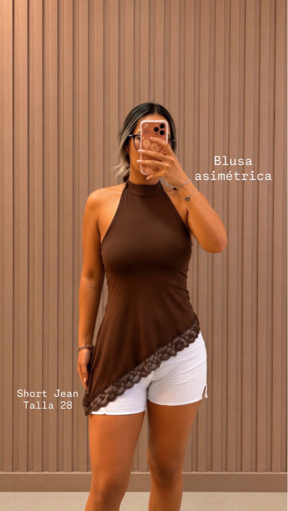 Blusa marron asimetrica