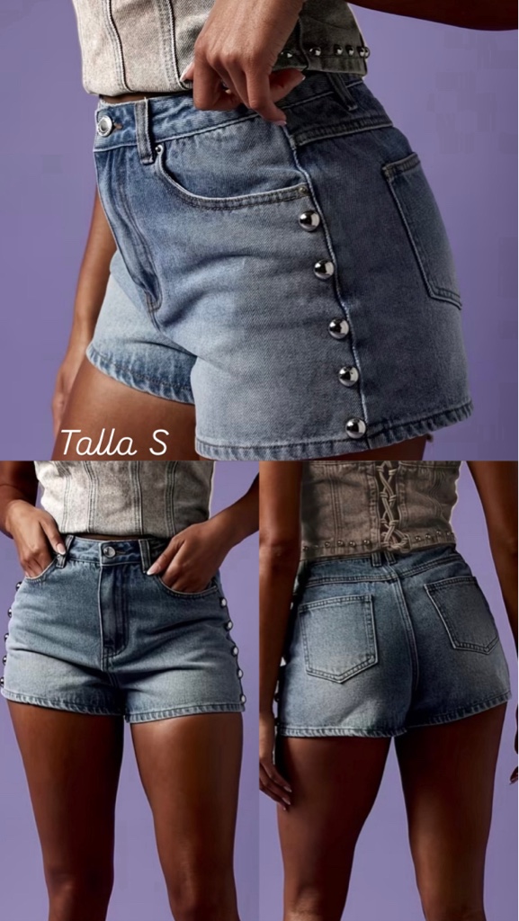 Short denim azul