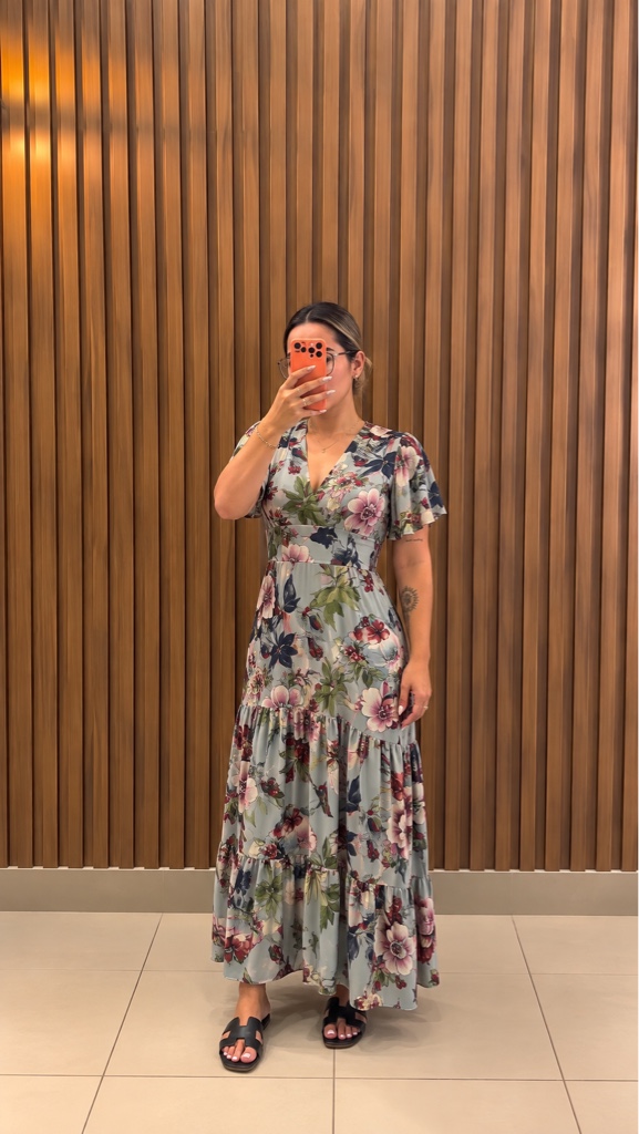 Vestido floral celeste