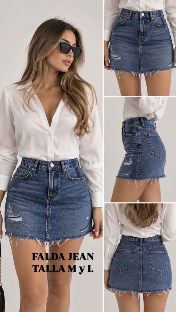 Falda jean azul