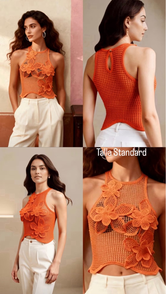 Blusa naranja floral