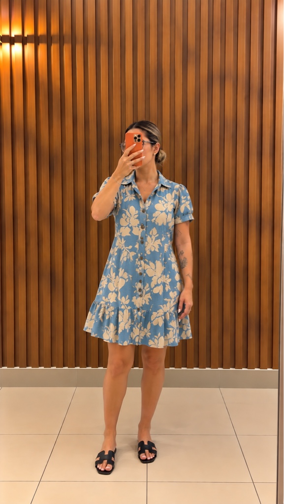 Vestido azul floral