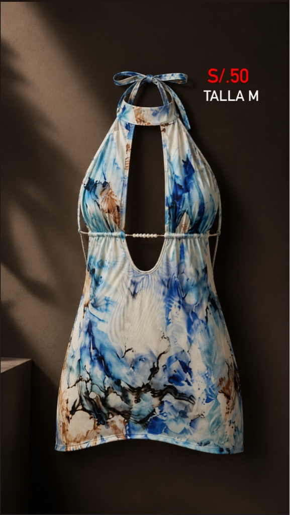 Vestido halter azul