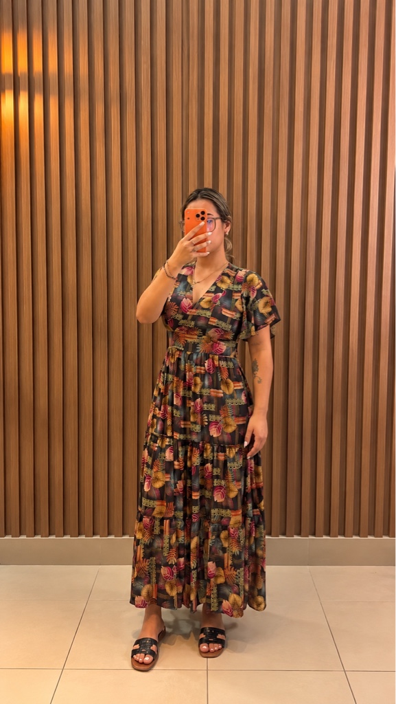 Vestido estampado negro