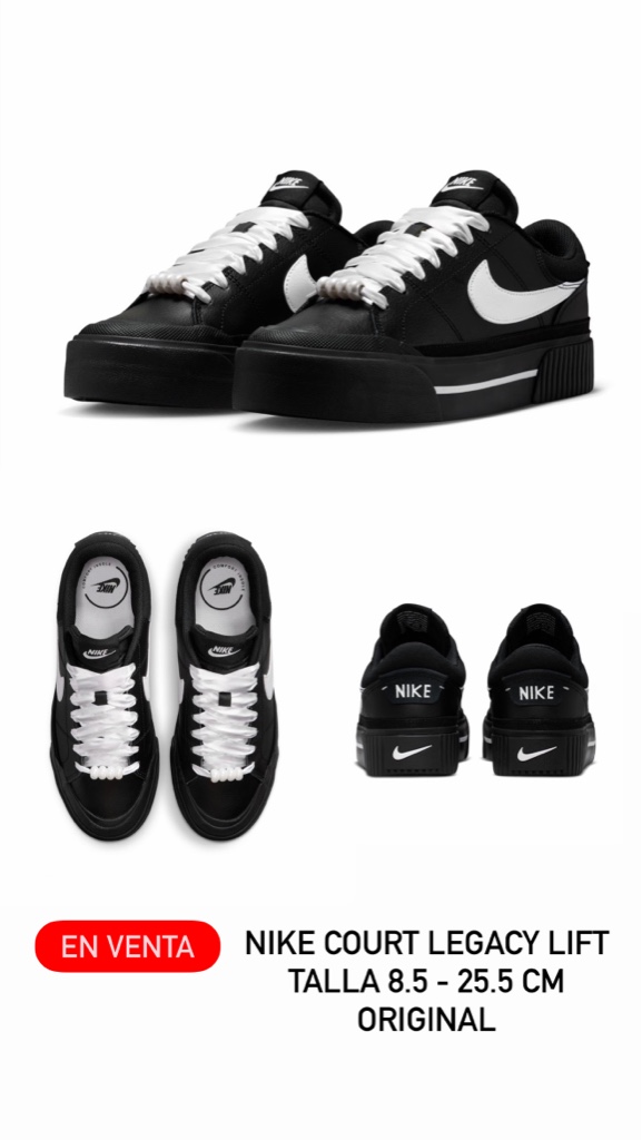 Nike Court Legacy Lift negras