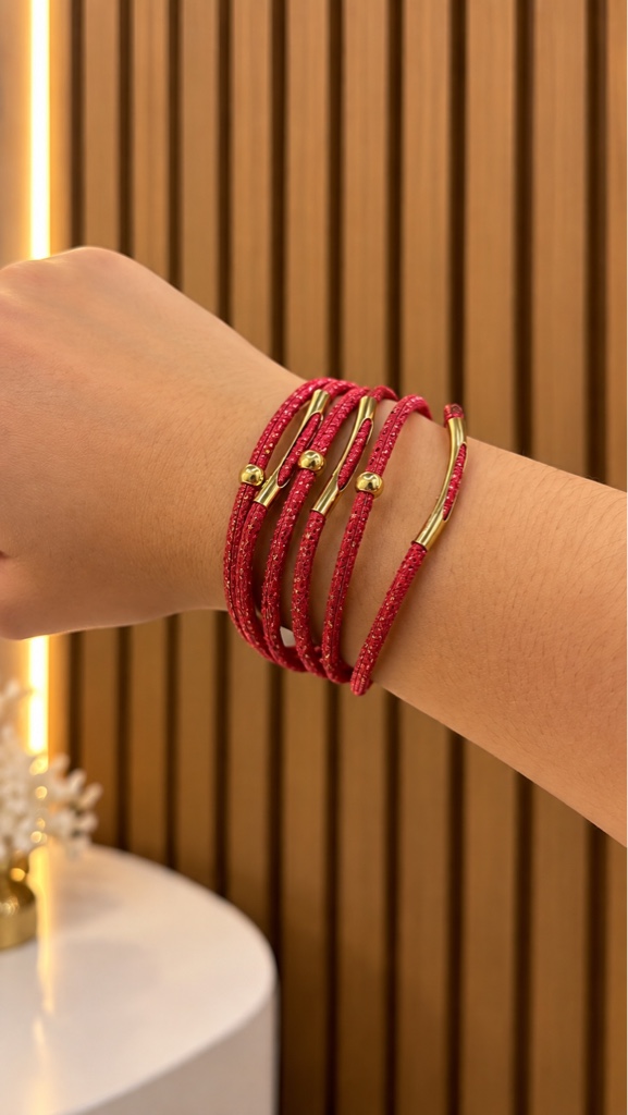 Pulsera roja brillante