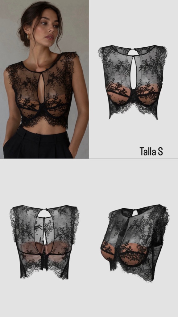 Top encaje negro