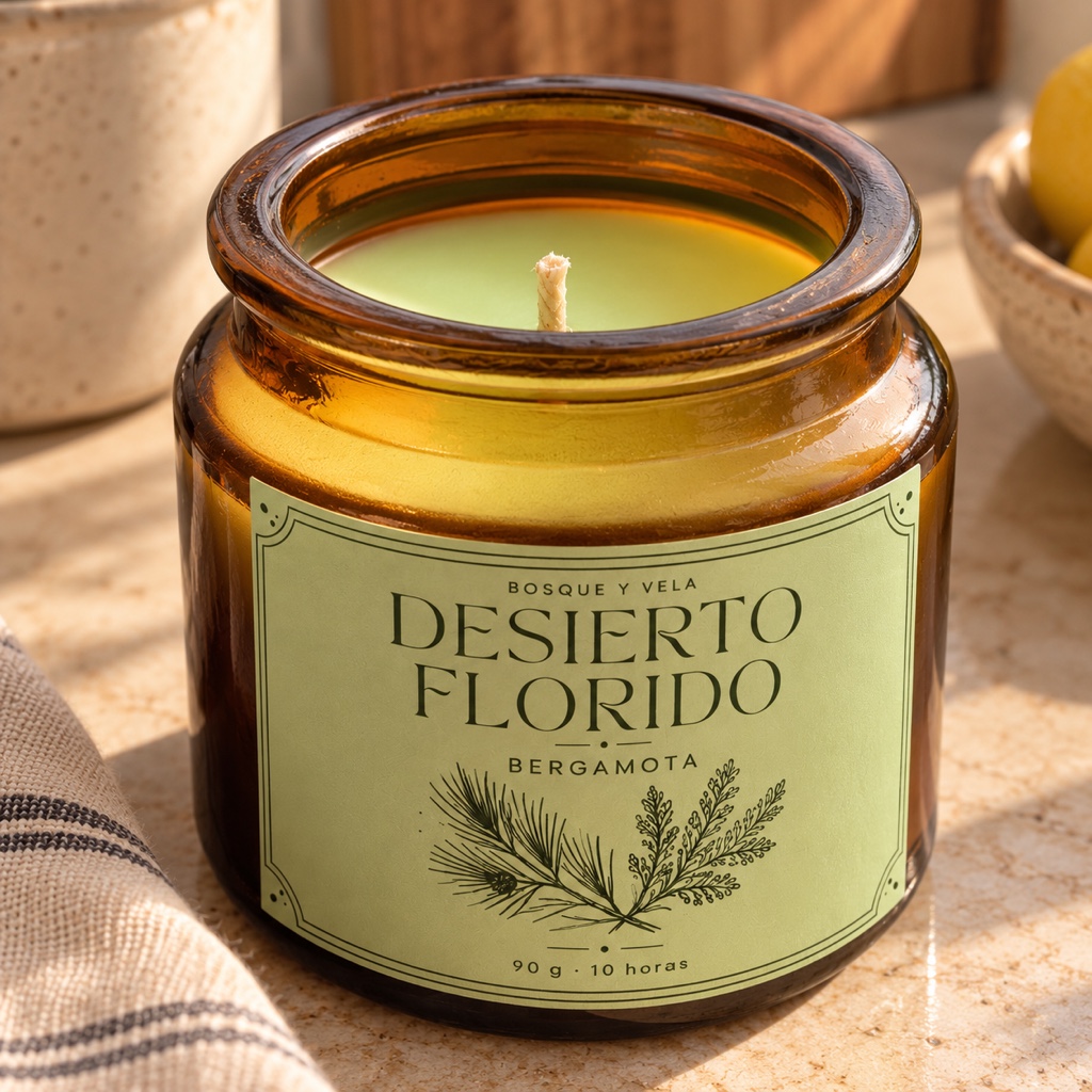 Vela Desierto Florido-Bergamota