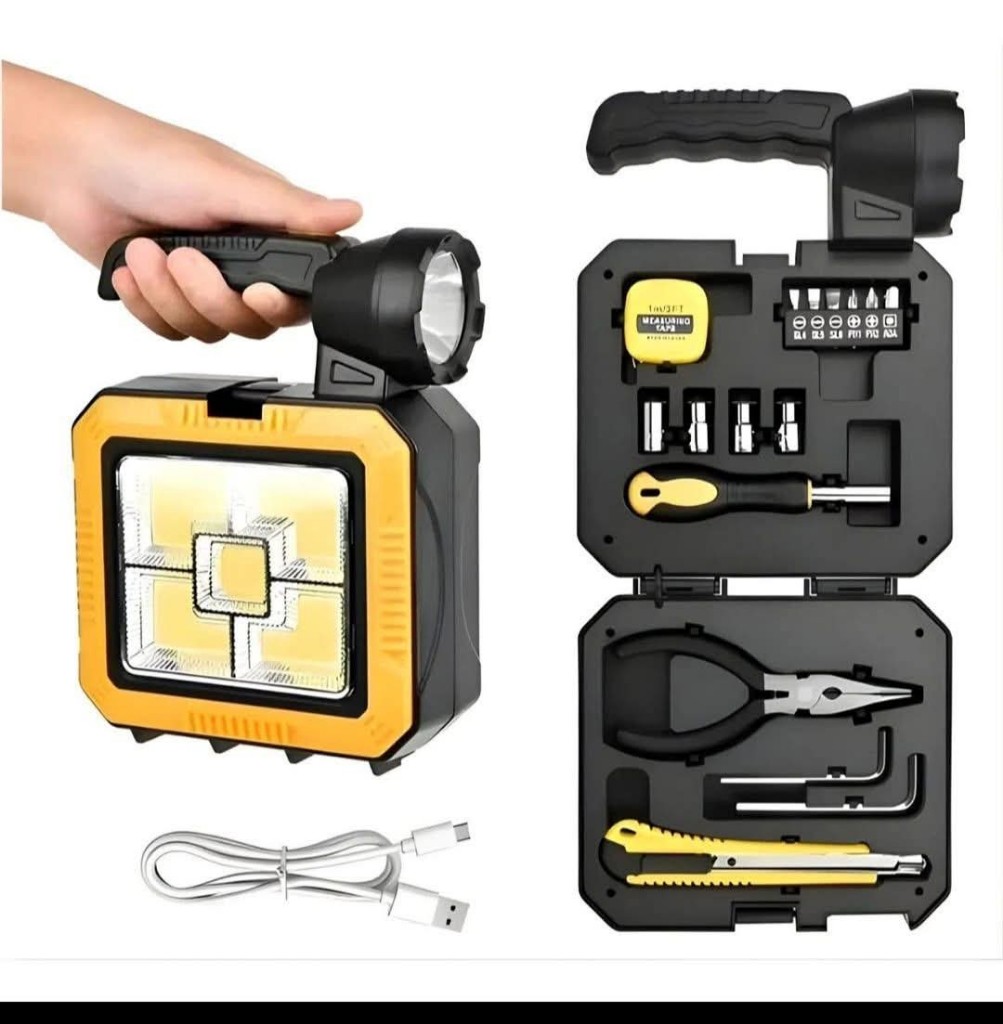 Linterna LED recargable amarilla