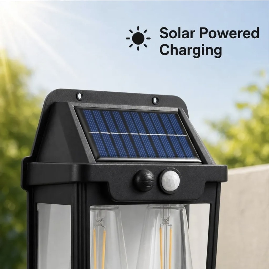 Luz solar exterior negra
