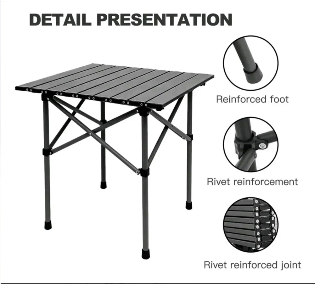 Mesa plegable negra