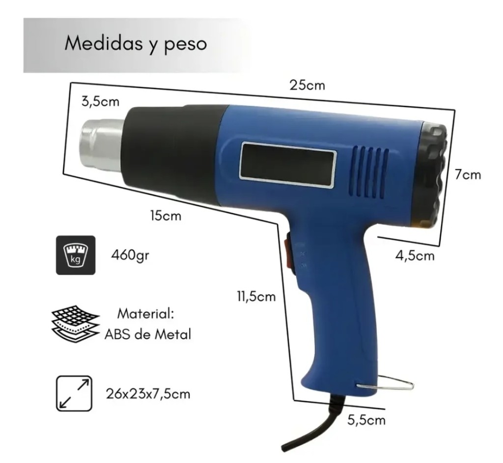 Pistola de calor azul